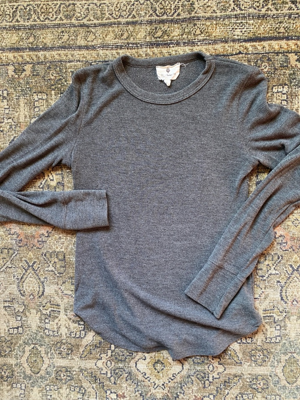 Everyday Slim Crewneck Long Sleeve Top — Charcoal Gray